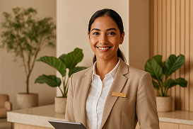Professional woman holding a tablet